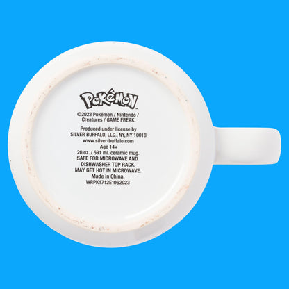 Silver Buffalo Pokemon Bulbasaur, Squirtle, Slowpoke, Snorlax, Pikachu, Piplup, Haunter, Charmander, and Meowth Camper Mug, 20 Ounces