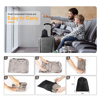 Maliton Airplane Footrest, Inflatable Foot Rest for Kids, Adjustable Height Travel Pillow On Airplanes, Cars, Travel, Office, Toddler Airplane Travel Essentials (Grey, 1 Pack)
