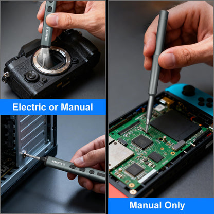 STREBITO Mini Electric Screwdriver Set, 67 in 1 Electric Precision Screwdriver - 50 S2 Magnetic Bits, 5 Torque Settings, 4 LED Lights, Electric Screwdriver Kit for PC Phone Laptop Camera Electronics
