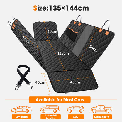 JOEJOY Dog Car Seat Cover Dog Hammock for Car Back Seat With Mesh Window and Side Protection, Rear Seat Covers Back Seat Cover Scratch Proof Nonslip Dog Seat Protector Cover For Most Cars/SUV (Black)