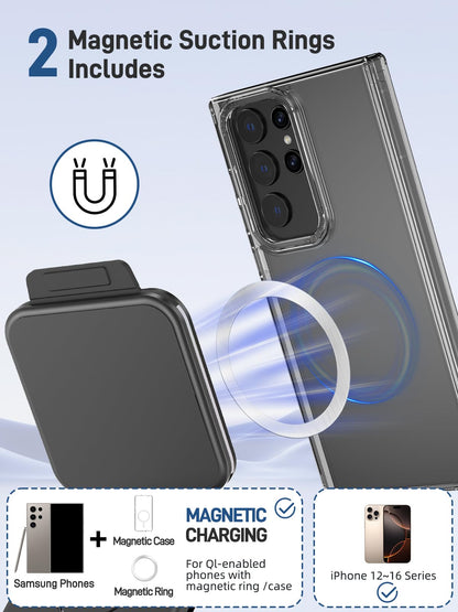 Magnetic Wireless Charger for Samsung, 3 in 1 Charging Station for Samsung Galaxy S26 Ultra/S25 Ultra, Magnetic Foldable Charger for Travel, Wireless Charging Pad for Galaxy Watch 8/Ultra/Buds 4/4 Pro