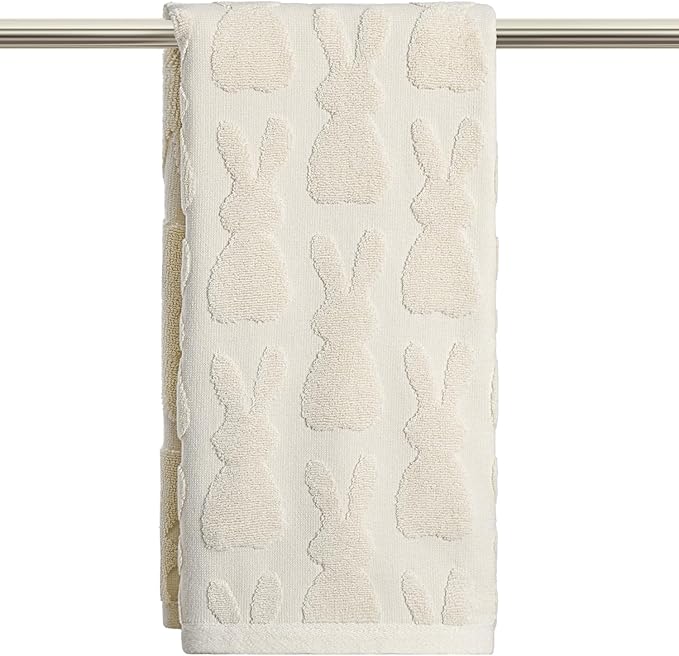 Artoid Mode 1 Pc Beige 3D Rabbit Jacquard Easter Hand Towels