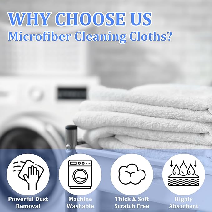 10 Packs Extra Large Microfiber Cleaning Cloth 30" x 20" Reusable Microfiber