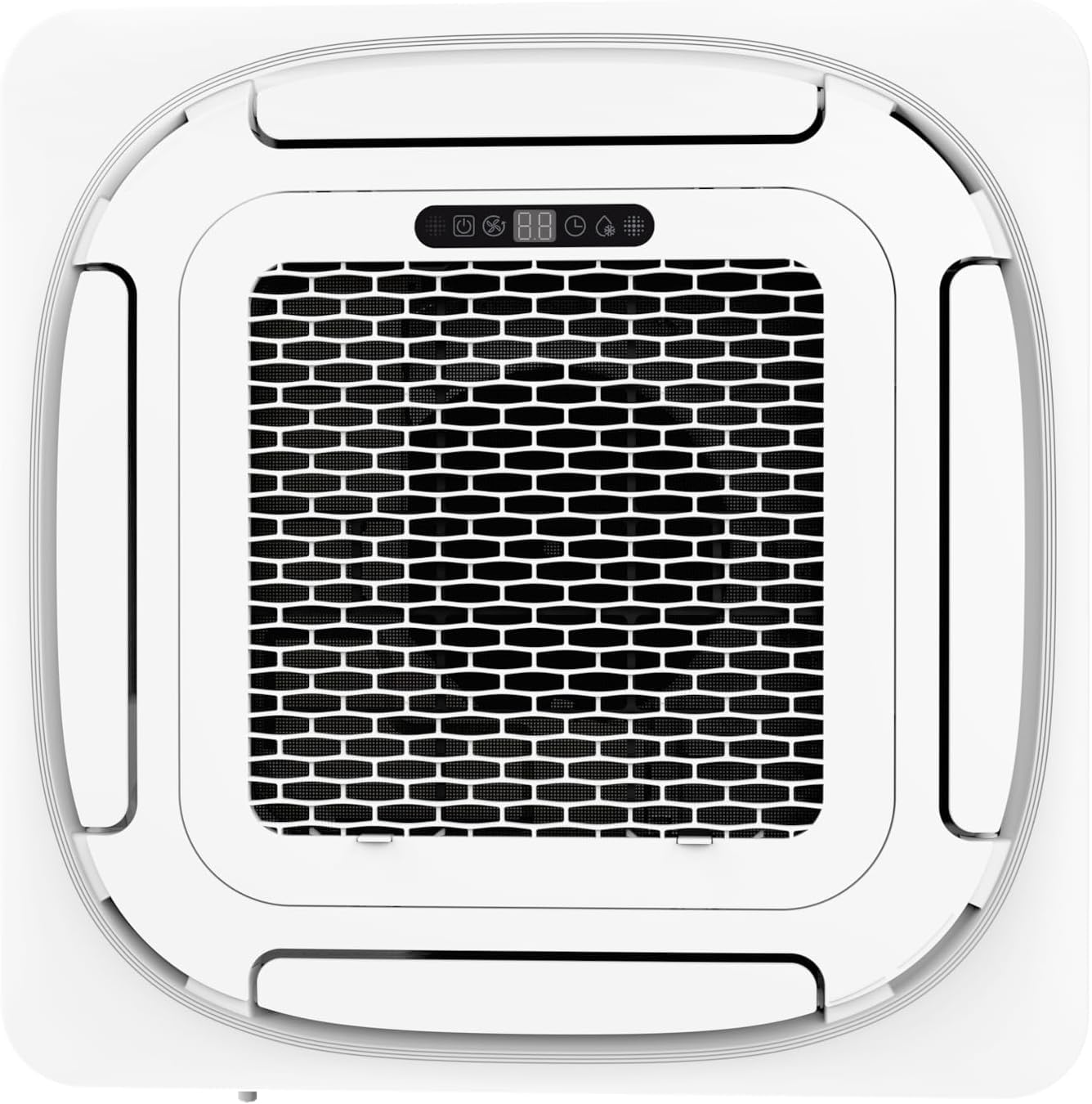 9000 BTU Ceiling Cassette Mini Split Air Conditioner & Heater – 360° 8-Way Airflow, Remote Controlled, Whisper-Quiet, 208/230V, R454B Refrigerant, 25ft Installation Kit, Ultra-Slim for Home & Business