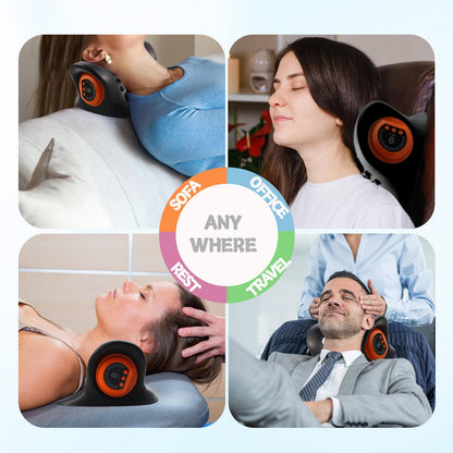 Neck Massager for Pain Relief,Portable Electric Massage Pillow with Heat,Deep Tissue Relaxation for Neck,Shoulders,Back,Perfect for Home, Office,Travel