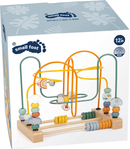 Small Foot 11956 Bead Maze Safari, with three metal tracks, wooden motor activity for kids aged 12 months and older