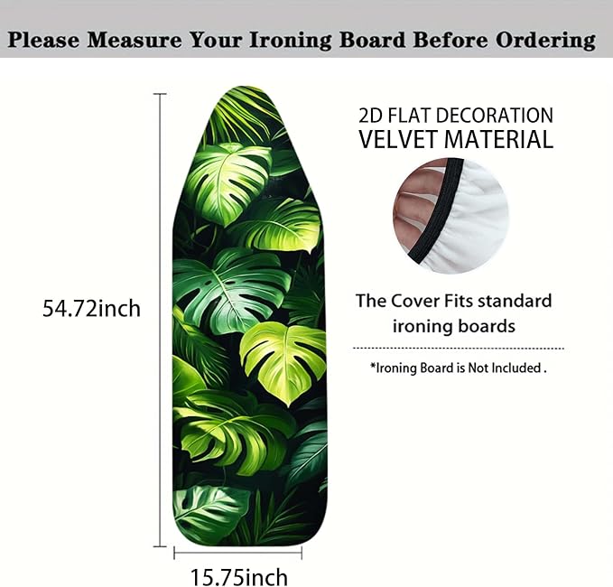 Nuxovilar Dark Background with Green Monstera Leaves Ironing Board Cover