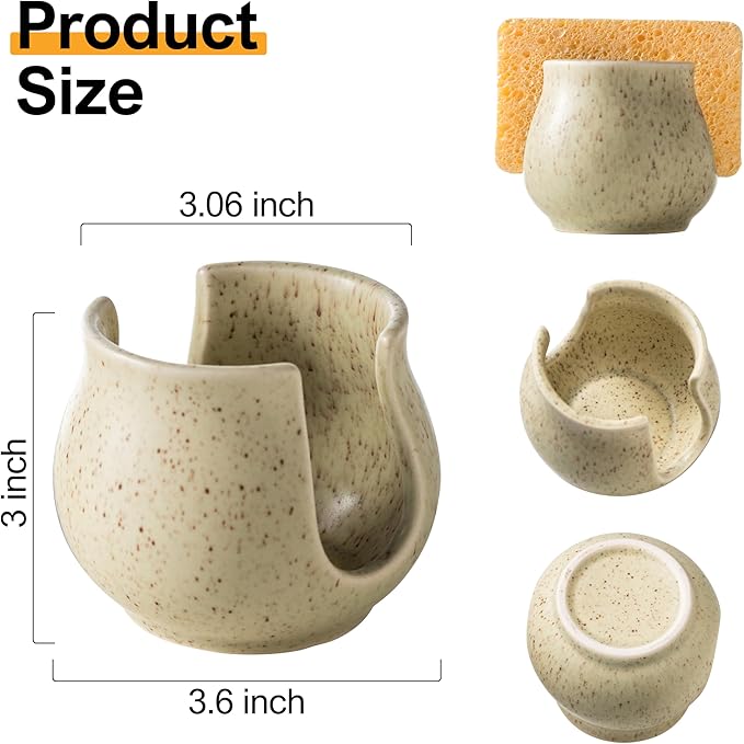 Ceramic Dish Sponge Holder, Sponge Caddy