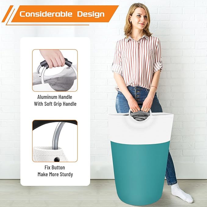 BlissTotes 90L Laundry Basket, Freestanding Laundry Hamper, Collapsible Dirty