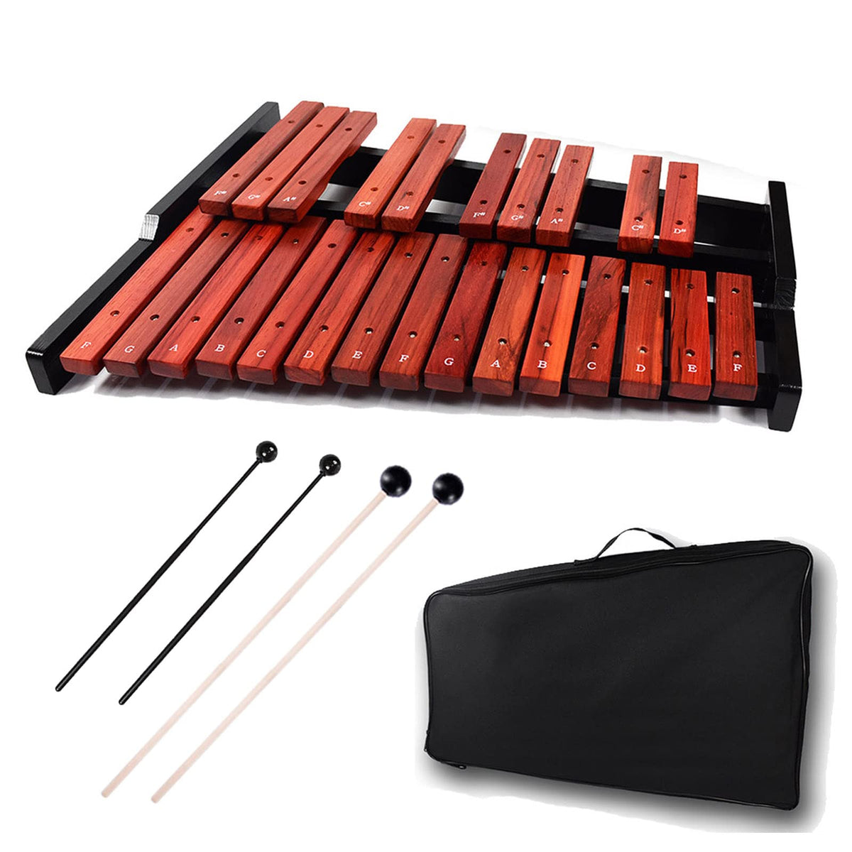 TNZMART 25 Note Xylophone Wooden Glockenspiel Xylophones with Mallet Professional Percussion Instrument (Xylophone)