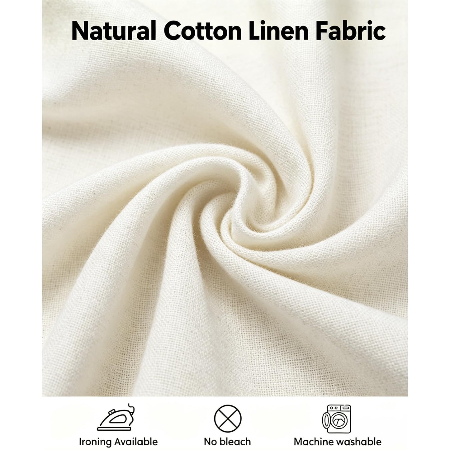 Alsoo Table Cloth Rectangle Table Heavy Duty Cotton Linen Texture Tablecloth Farmhouse Waterproof Wrinkle Free Tables Cover with Tassel for Kitchen Dining Holiday Party, Ivory, 55" x 75"