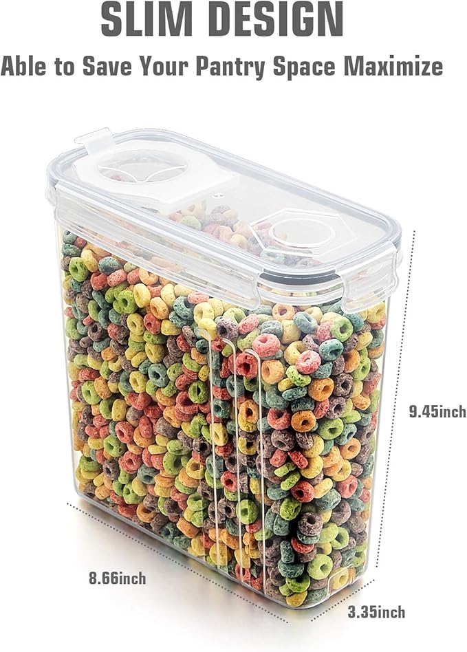 Wildone Cereal Storage Containers Set, Large BPA Free Plastic Airtight Food