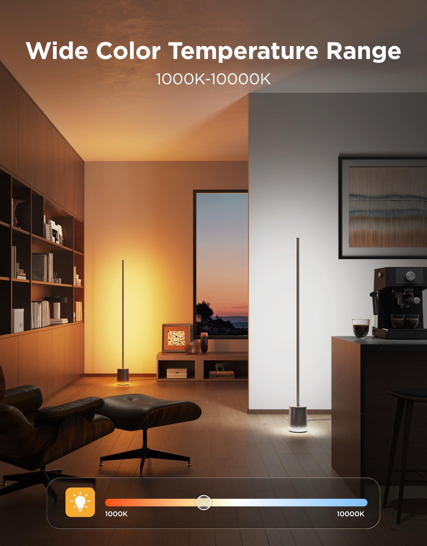 Govee Floor Lamp 3 with Luminblend+ Technology, 2100lm Standing Lamp, Work with Matter,1000K-10000K Modern Floor Lamps for Living Room, Bedroom, Office, Corner Lamp with Dynamic Scenes, DaySync