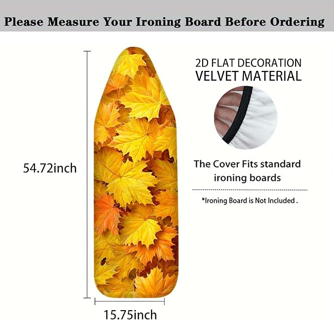 Nuxovilar Autumn Maple Leaves Ironing Board Cover, 15 * 54inch, Fit Most
