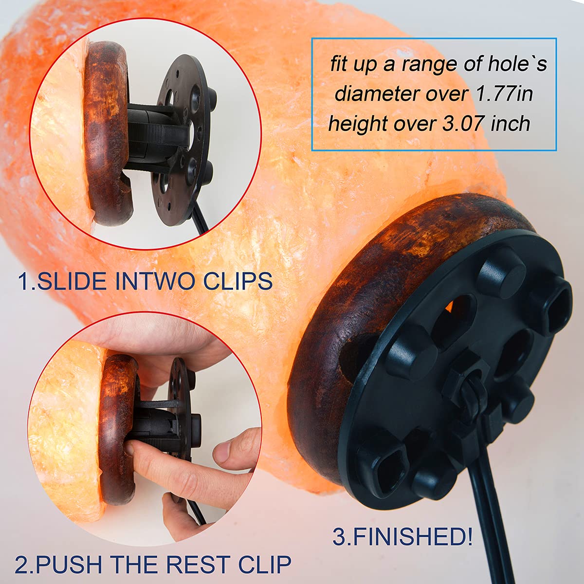 OHLGT Himalayan Salt Lamp Cord Replacement with Dimmer Switch(2-Pack) and E12 Halogen Salt Lamp Bulbs(6-Pack)