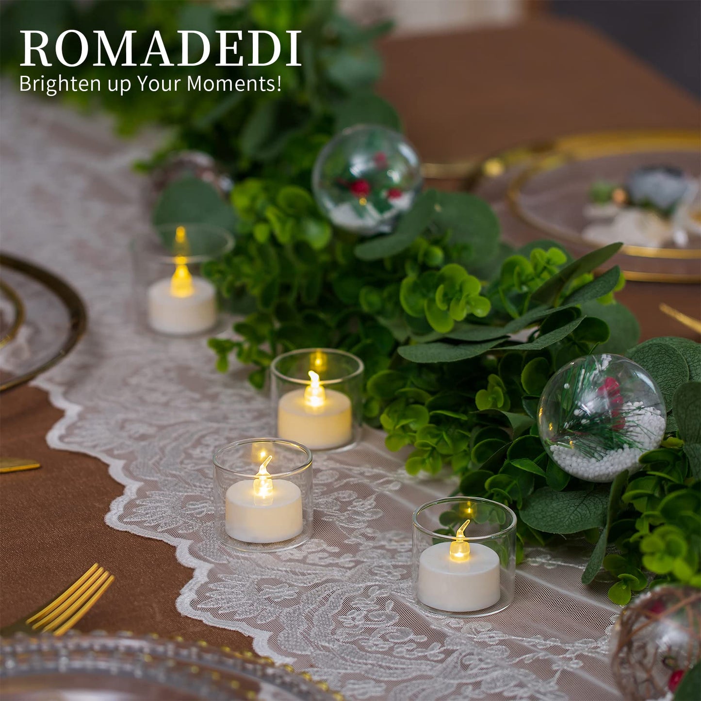Votive Tea Light Candle Holders - Mini Clear Glass Tealight Holder as Candlelit Dinner Party Events Birthday Wedding Reception Centerpiece Decor Accessories, 10pcs+Extra 2