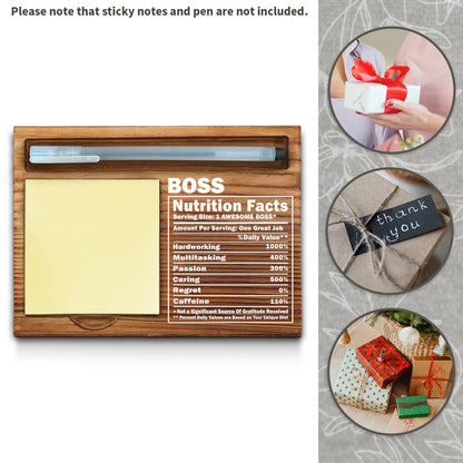 wainvniaw Boss Appreciation Gifts, Boss Sticky Note Holder, Boss Office Decor, Boss Desk Organization, Boss Desk Self-Stick Note Pad Holders WPP40