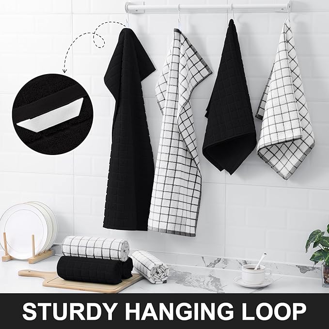 Homaxy Premium Cotton Kitchen Towels 16"x 28", Large Natural Ring Spun 390 GSM