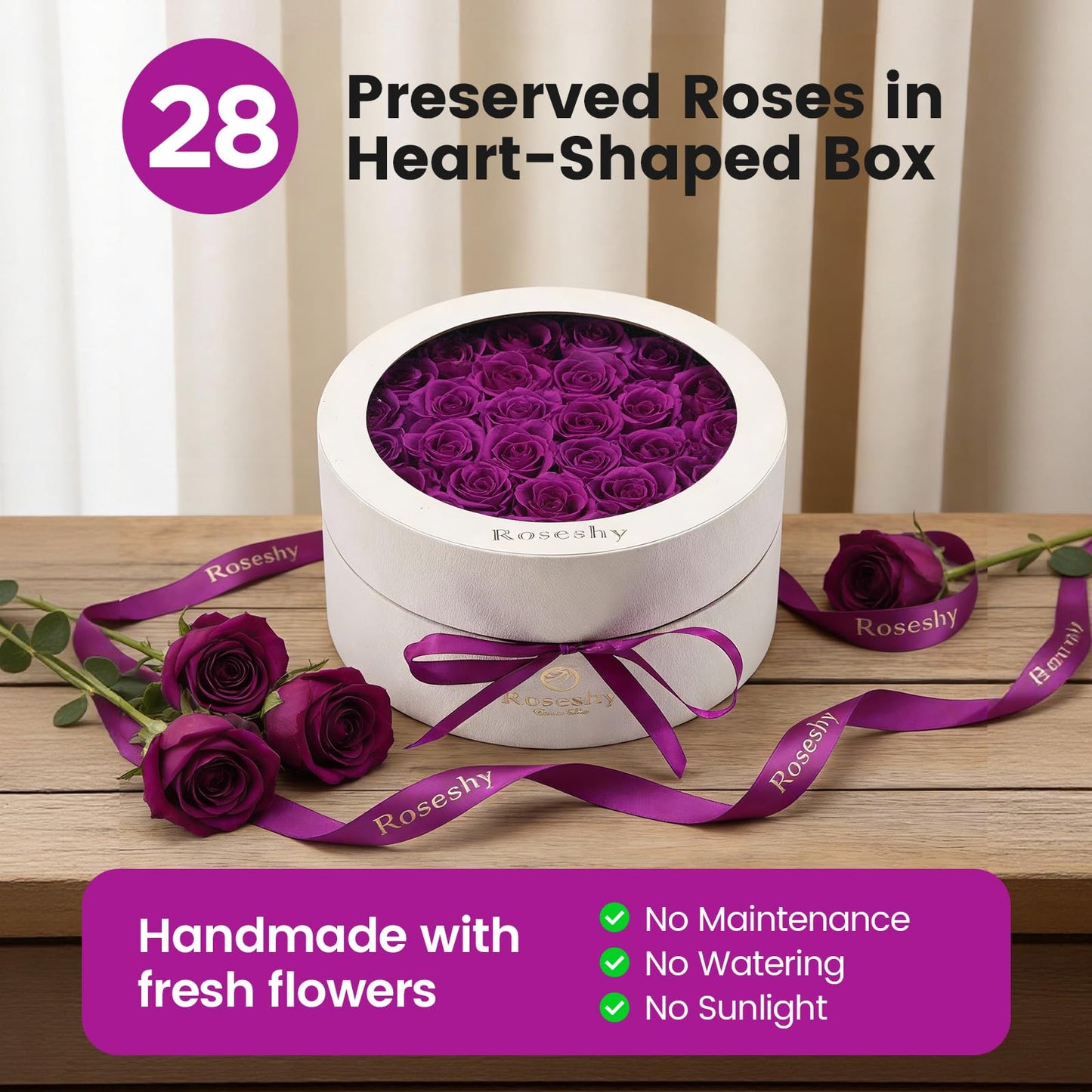 Valentines Day Flowers Roses Gifts for Her,16pcs Red Forever Preserved Roses in Heart Shape Gift Box,Valentines Day Delivery Prime Gifts-Roses Gifts for Women,Mom.