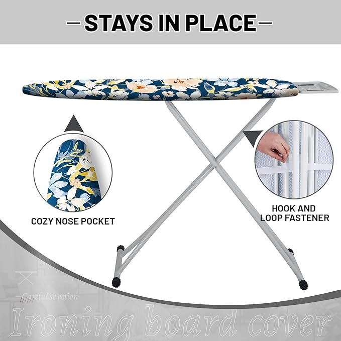 Extra Thick Ironing Board Cover and Pad, 15x54 Ironing Board Cover, Resist