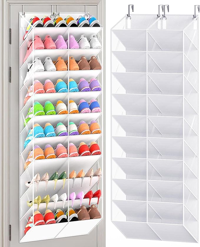 20-30 Pairs Over the Door Shoe Organizer, 10-Tier Door Shoes Rack, Handing
