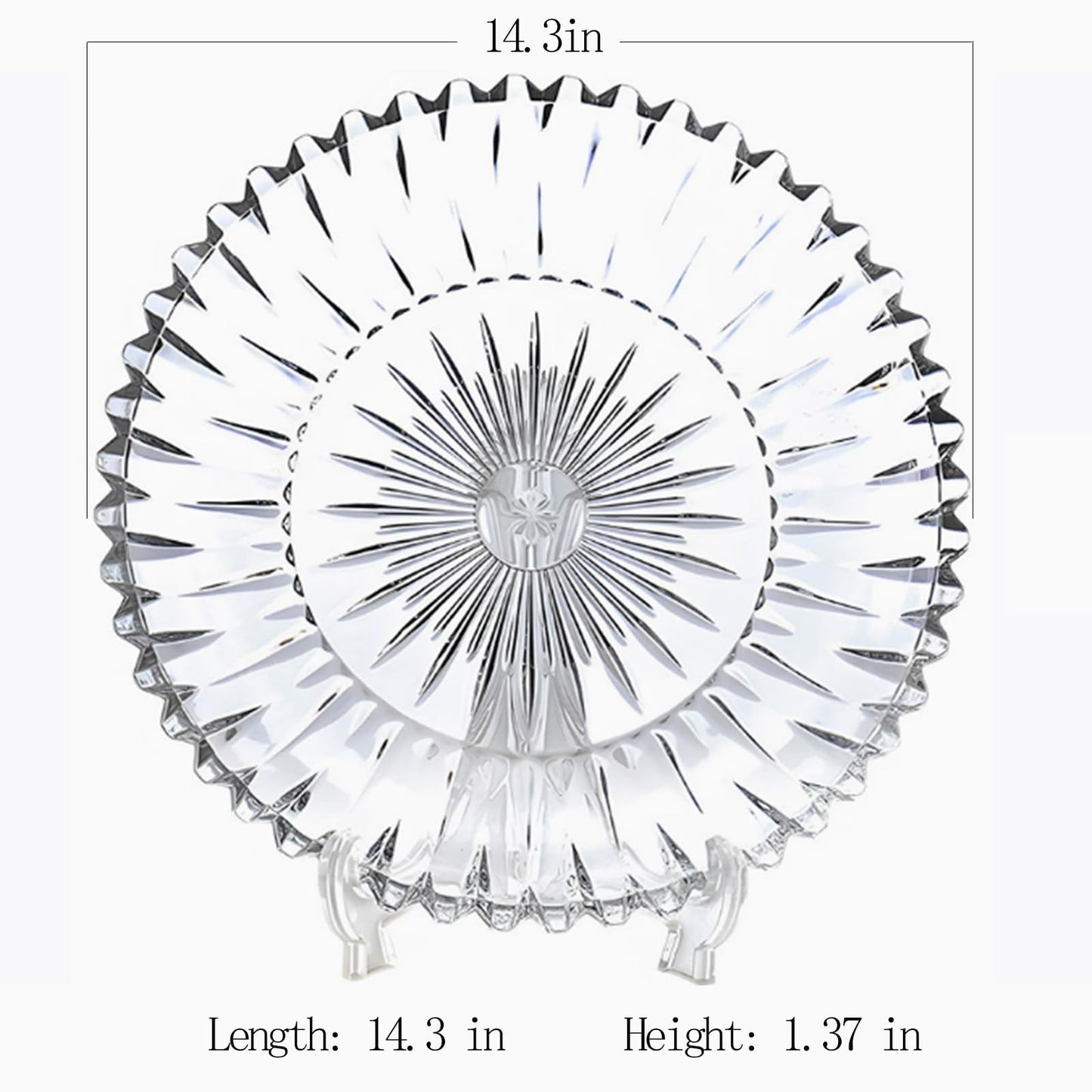 Rxcvkmw Glass Fruit Bowl or Decorative Bowl, used for Kitchen counter or living room center table decoration, Centerpiece Bowl,Glass tray (14.1in)
