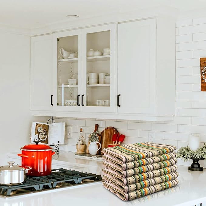 Urban Villa Kitchen Towels Beige Stripes Dish Towels