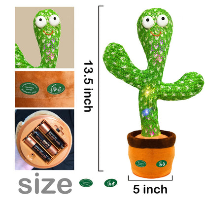 Hunfur Dancing Mimicking Talking Cactus Toy,Funny Gift for Toddler 1 2 3 Year Old Boy Girl,Singing Record Repeat What You Say Light Up Baby Infant Toys 6-12 12-18 Months (Volume Adjustment)