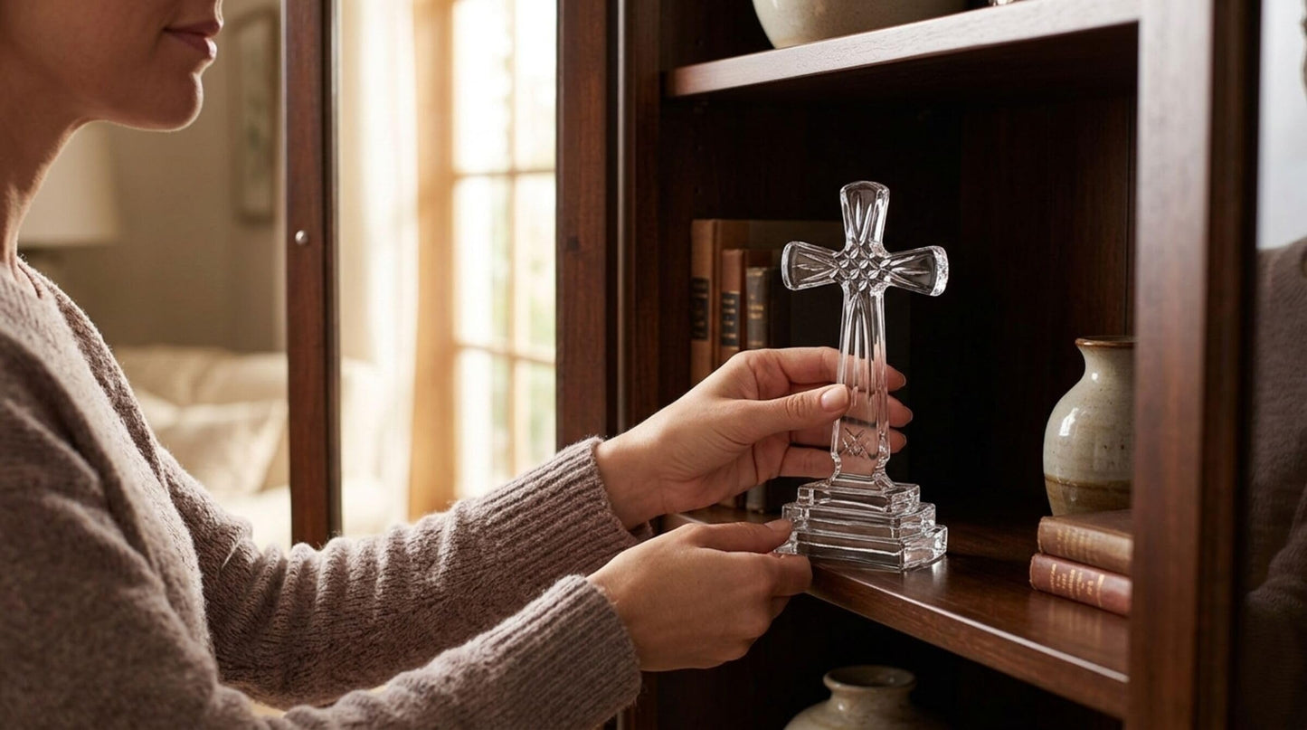 Mikasa Celebrations Rejoice Glass Crystal Cross, 9-Inch, 2.56" x 4.13", Clear