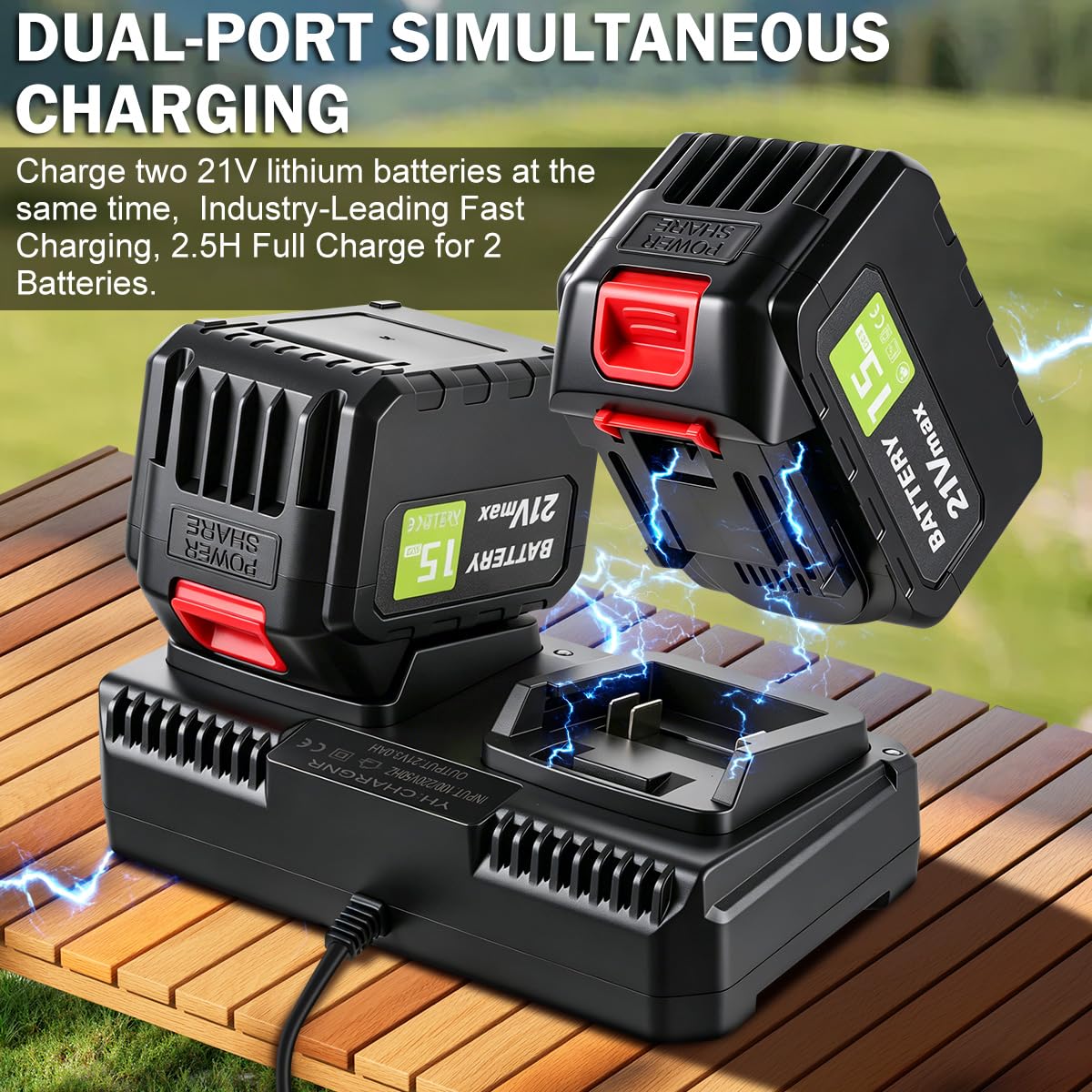 Post Hole Digger,Cordless Earth Auger,Electric Earth Auger,Includes 1twist drill bit with two batteries and one charger,With forward/reverse function，for Post Hole Digging, Drilling,Tree PlantingPlant