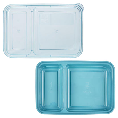 GoodCook Food Storage Containers for Meal Prep Rectangle Two Compartments & Made without BPA, 60-Piece Set, Teal