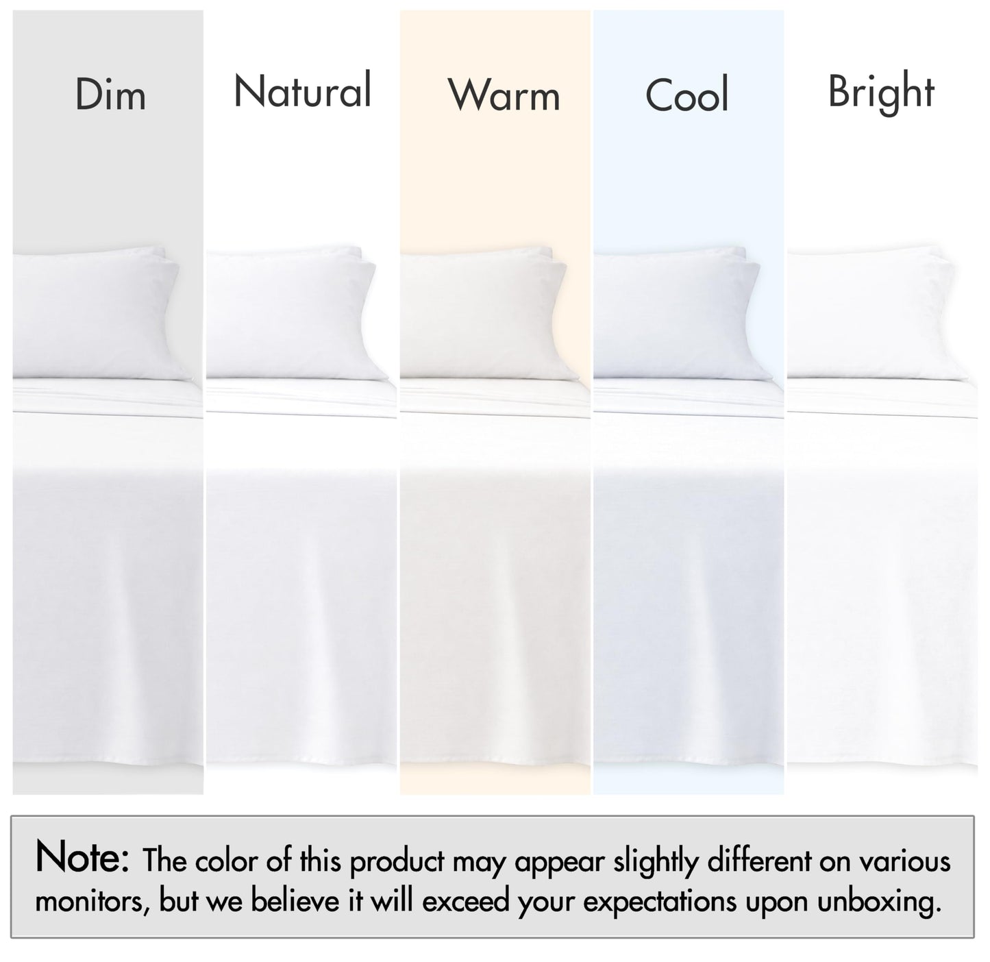 RUVANTI 100% Cotton Percale Sheets, Full Size, Bright White
