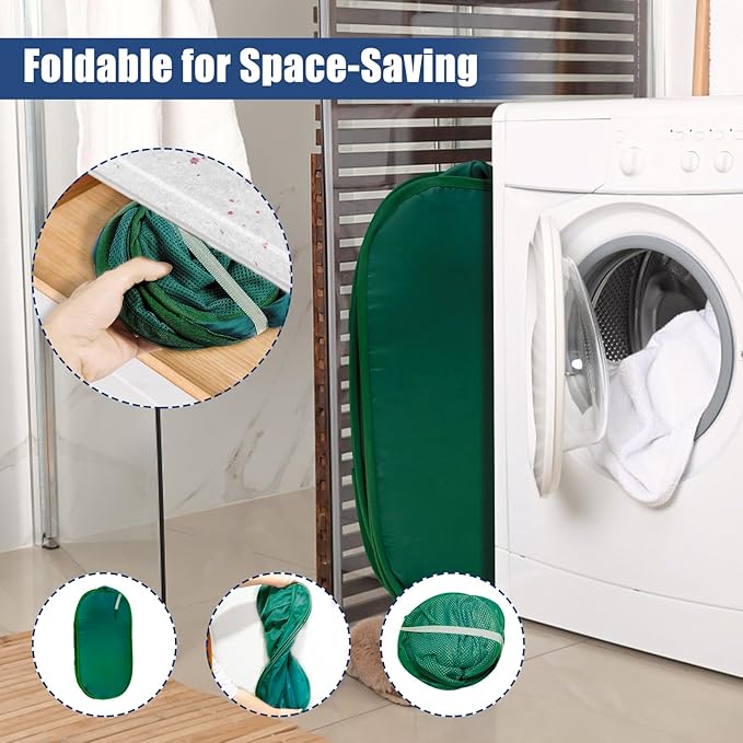 2 Pack Collapsible Laundry Baskets, Upgrade Pop Up Laundry Hamper