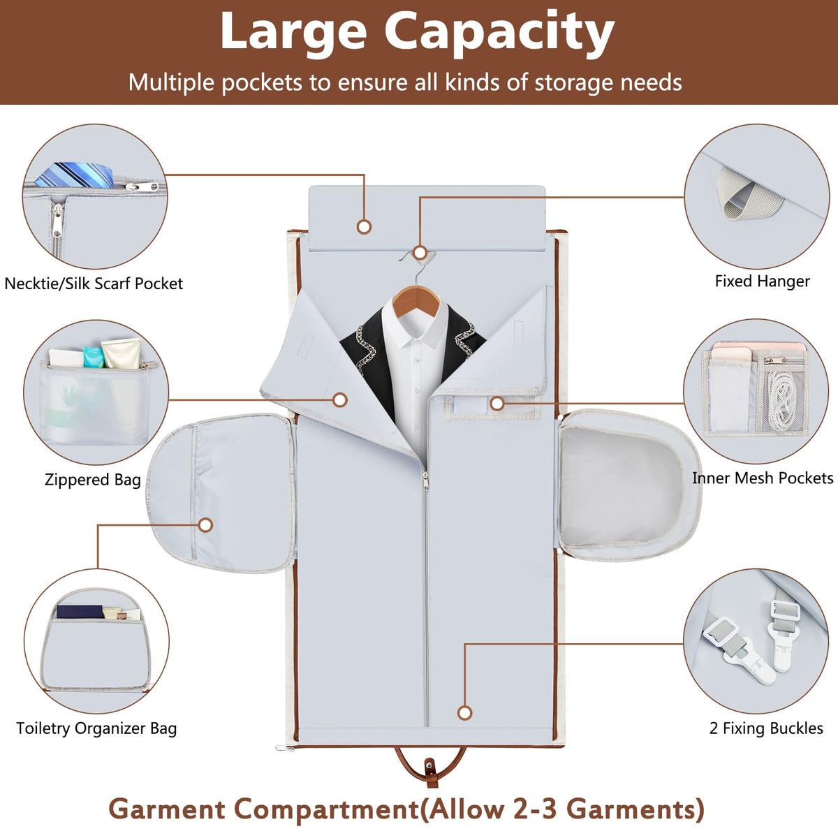 Garment Duffle Bag for Travel - Convertible Carry on Garment Duffel Travel Bag for Women Men Large Weekender Bag with Shoes Pouch 2 in 1 Hanging Suit Travel Duffel Bag 3pcs Set
