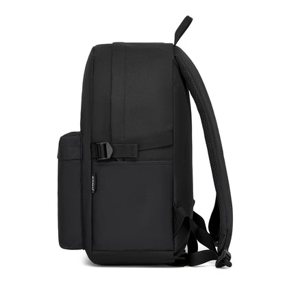 Kono School Backpack Casual Daypack School Bags for Girls Boys Bookbag Lightweight Travel Rucksack Work Bag for Men Women (Black)