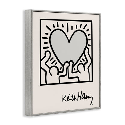 Stupell Industries Contemporary People Outline Heart Symbol Keith Haring, Design by Ros Ruseva, Black, 24 x 30