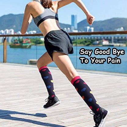 YYW Compression Socks for Men & Women 7 Pairs Best for Running Medical Sports Flight Travel Pregnancy 20-25mmHg (Compression Socks 1,S-M)