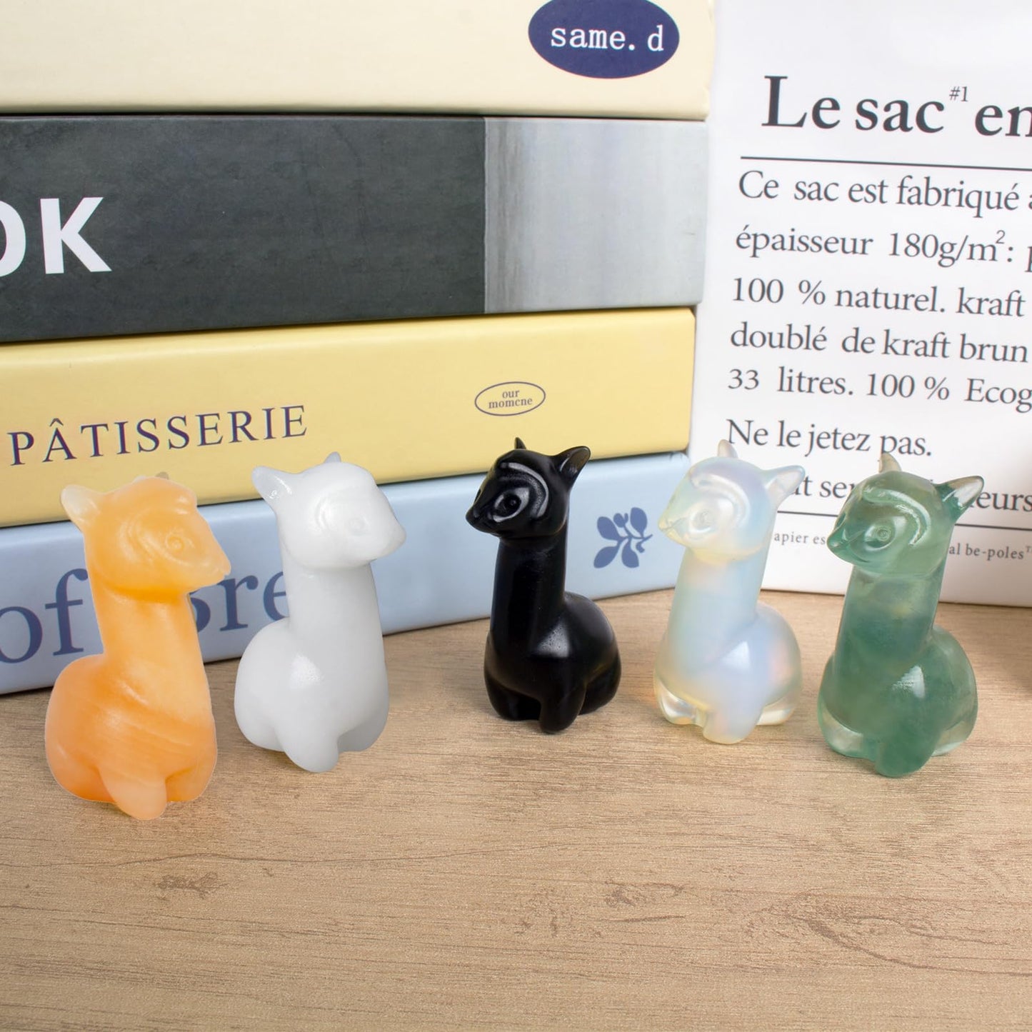 Ytbeoxk 2.1 inch Hand Carved Natural White Marble Alpaca Statue Sparkling Desk Charm for Kitchen Serenity Zen Office Guardian Stress Relief Companions Statue Crystal Home Decor