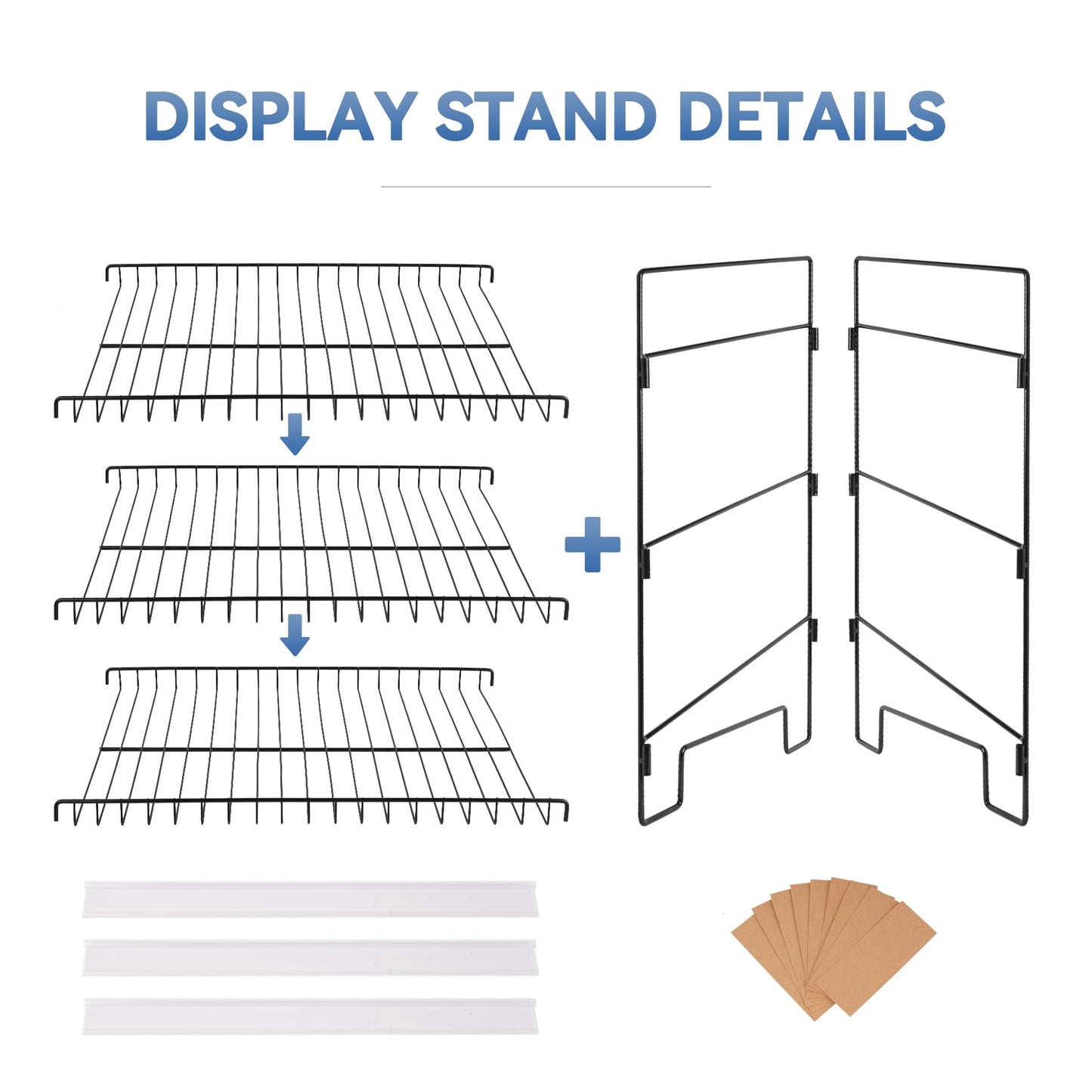 WWN Black 3-Tier Candy Display Rack 24 * 23 * 14inch Versatile Chip and Snack Stand for Countertop Retail, Concession Stands, and Supermarkets