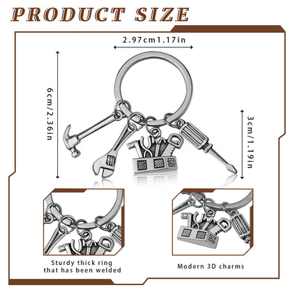 MEDIHOOL 20PCS Tools Keychains, Toolbox Pendant Keychain with Wrench Hammer Screwdriver Charm Gift for Dad & Handymen DIY Enthusiasts