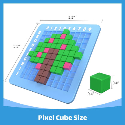 STEM Toys Pixel Art Kit for Kids - Arts and Crafts for Boys & Girls - Educational Science Kits & STEM Activities for Kids Ages 5-8-12 Gifts for 5, 6, 7, 8, 9, 10 Year Old - Brain Teasers Toy (Medium)