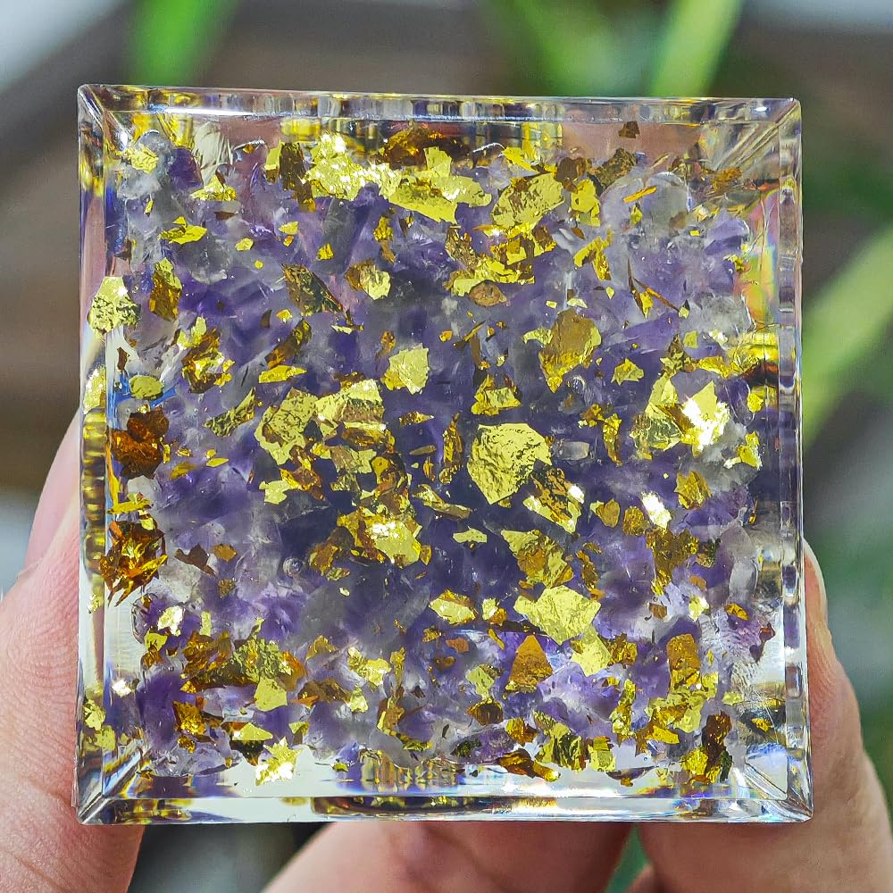 AierCrystal Natural Mineral Crystal Pyramid Energy Healing Meditation Aid Feng Shui Protection Home Decor Versatile Gift Option(2inch Pyramid Amethyst)