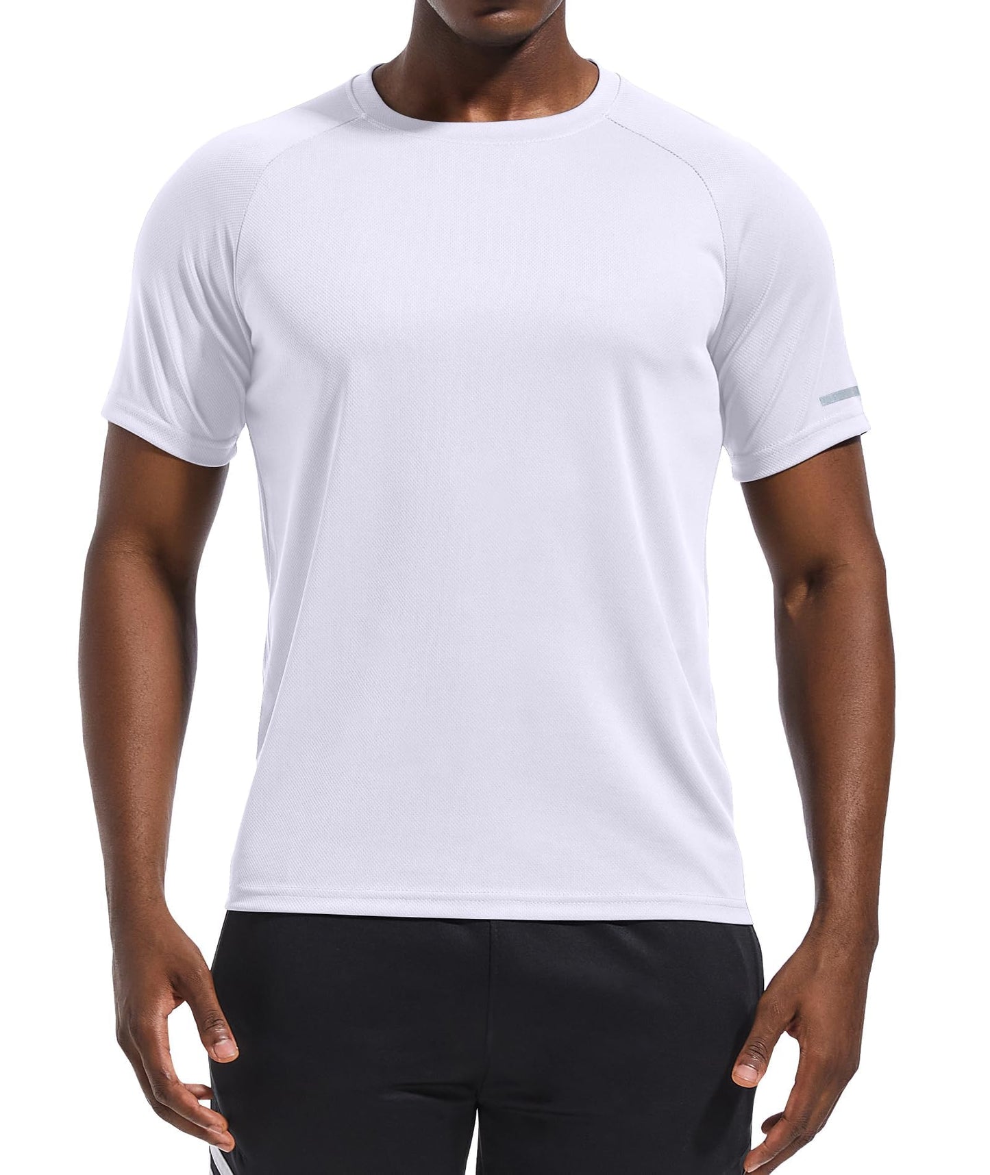 Holure Men's 3 Pack Sportswear Breathable T-Shirts Quick-Drying Short-Sleeve Shirts White/White/White 08-M