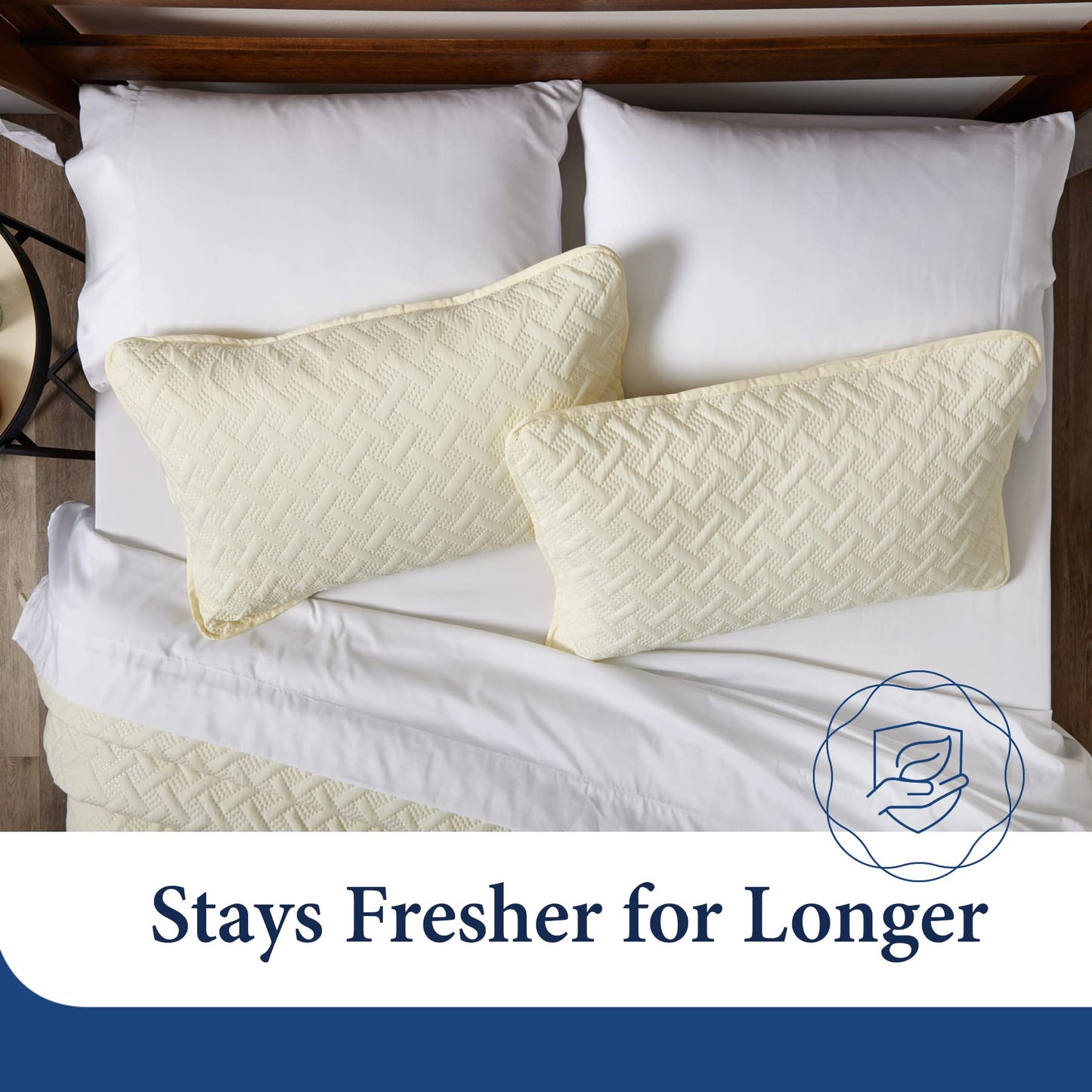 Cosy House Collection Luxury Rayon Derived from Bamboo 3-Piece Quilt Set - Ultra Soft Quilted Coverlet Bedspread - Classic Weave Stitch - Includes Quilt and 2 Pillow Shams (Full/Queen, Cream)