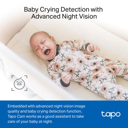Tapo TP-Link 1080P Indoor Security Camera for Baby Monitor, Dog Camera w/Motion Detection, 2-Way Audio Siren, Night Vision, Cloud & SD Card Storage, Works w/Alexa & Google Home C100