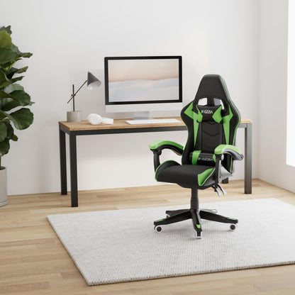 Bigzzia Gaming Chair, Ergonomic Video Game Chairs with Pillow and Lumbar Support, Racing Style Height Adjustable Computer Chair with 360°-Swivel Seat for Adults and Teens