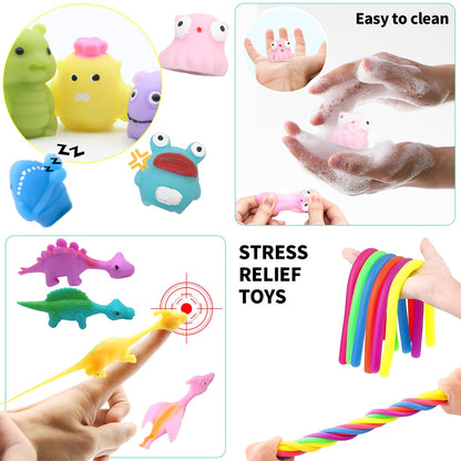 SINZUX Fidget Toys Pack, 50 Pcs Sensory Fidget Toys Set, Stress Anxiety Relief Squishy Fidget Toy for ADHD Autism Autistic Kids Adults, Party Bag Fillers Birthday Gifts for Teen Children Adult