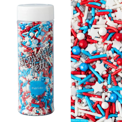 Sweets Indeed Sprinkles, Edible Sprinkle Mix, Perfect for Cake Decorations, Baking, Ice Cream, Cookies, Cupcake Topper (Patriotic)
