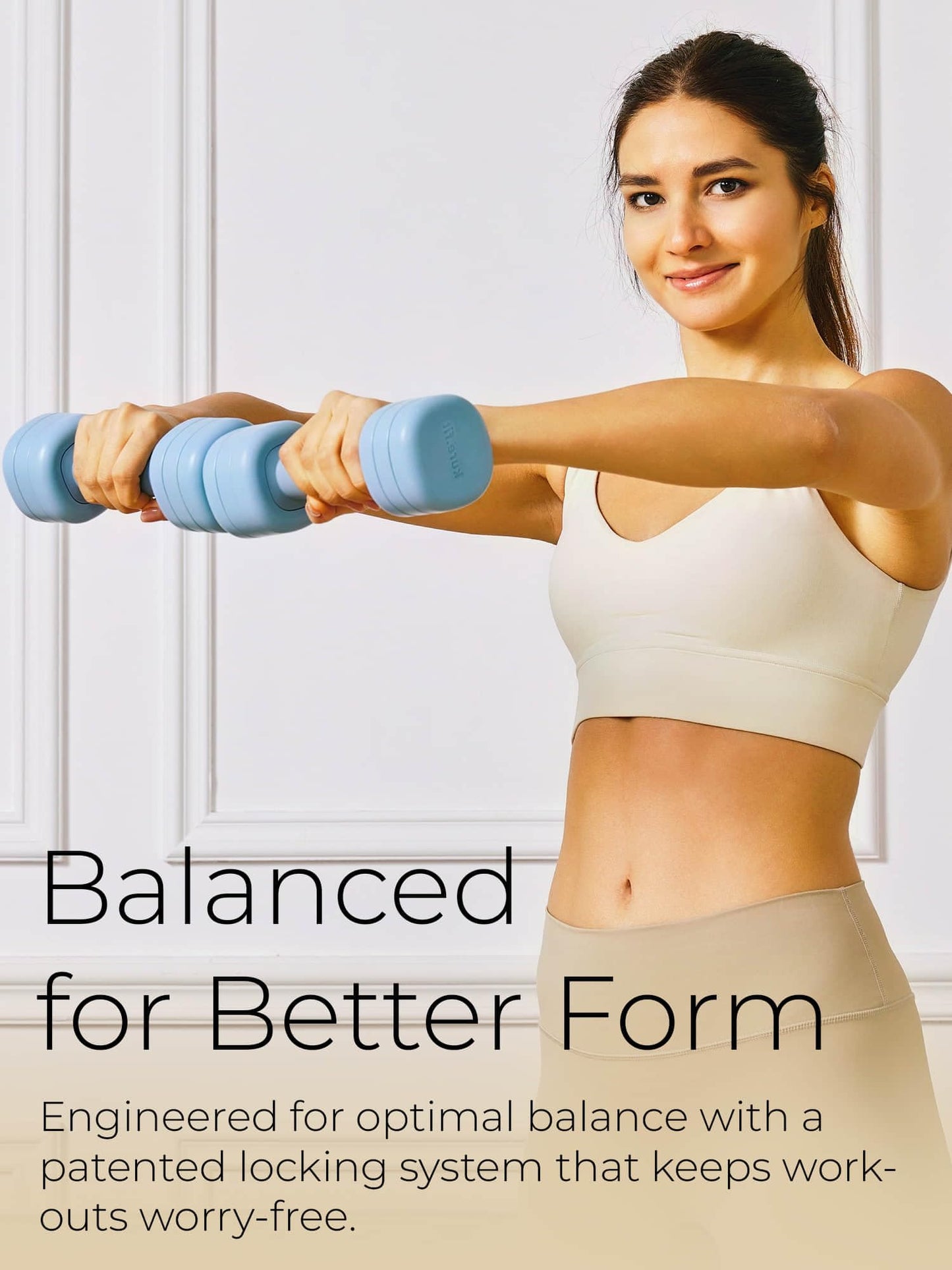 Adjustable Dumbbell Set｜2LB 3LB 4LB 5LB Light Hand Weights for Women｜One-Twist Weight Adjustment｜Non-Slip Curved Grip Handle｜Free Weights for Home Gym, Rehab, Pilates, Yoga, Strength Training