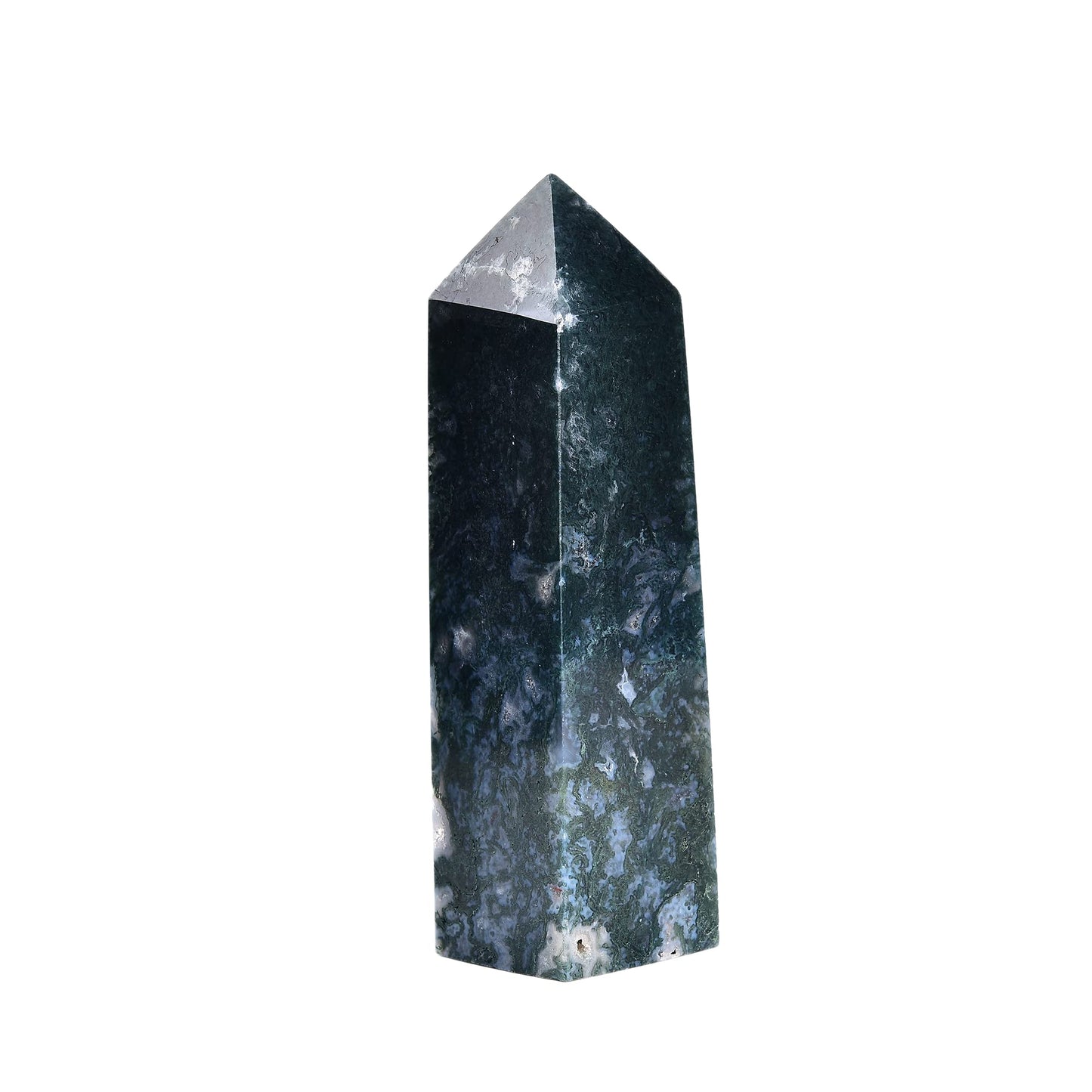 JIC Gem Green Fluorite Crystals Tower Gemstone Tower Wand Quartz Obelisk Healing Crystals Chakra Tower Decor Meditation Reiki 1-1.3 Lbs